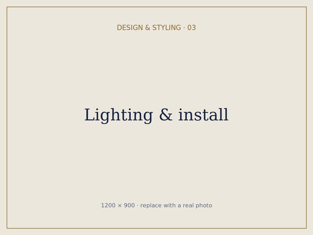Lighting and install