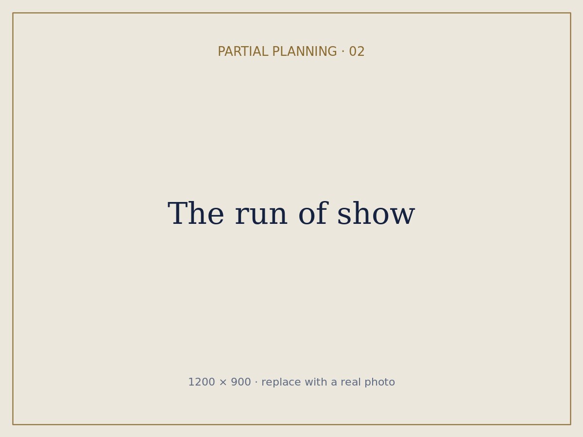 The run of show